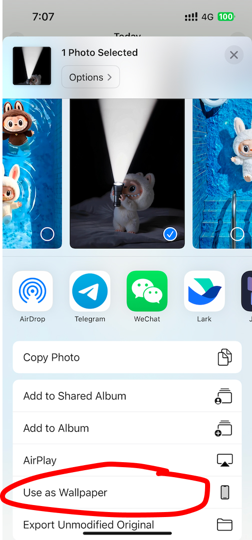 Find Set as Wallpaper option